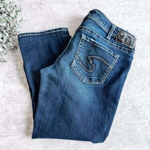 Silver Jeans Co Aiko Kick Flare Capri Dark Wash Size 30